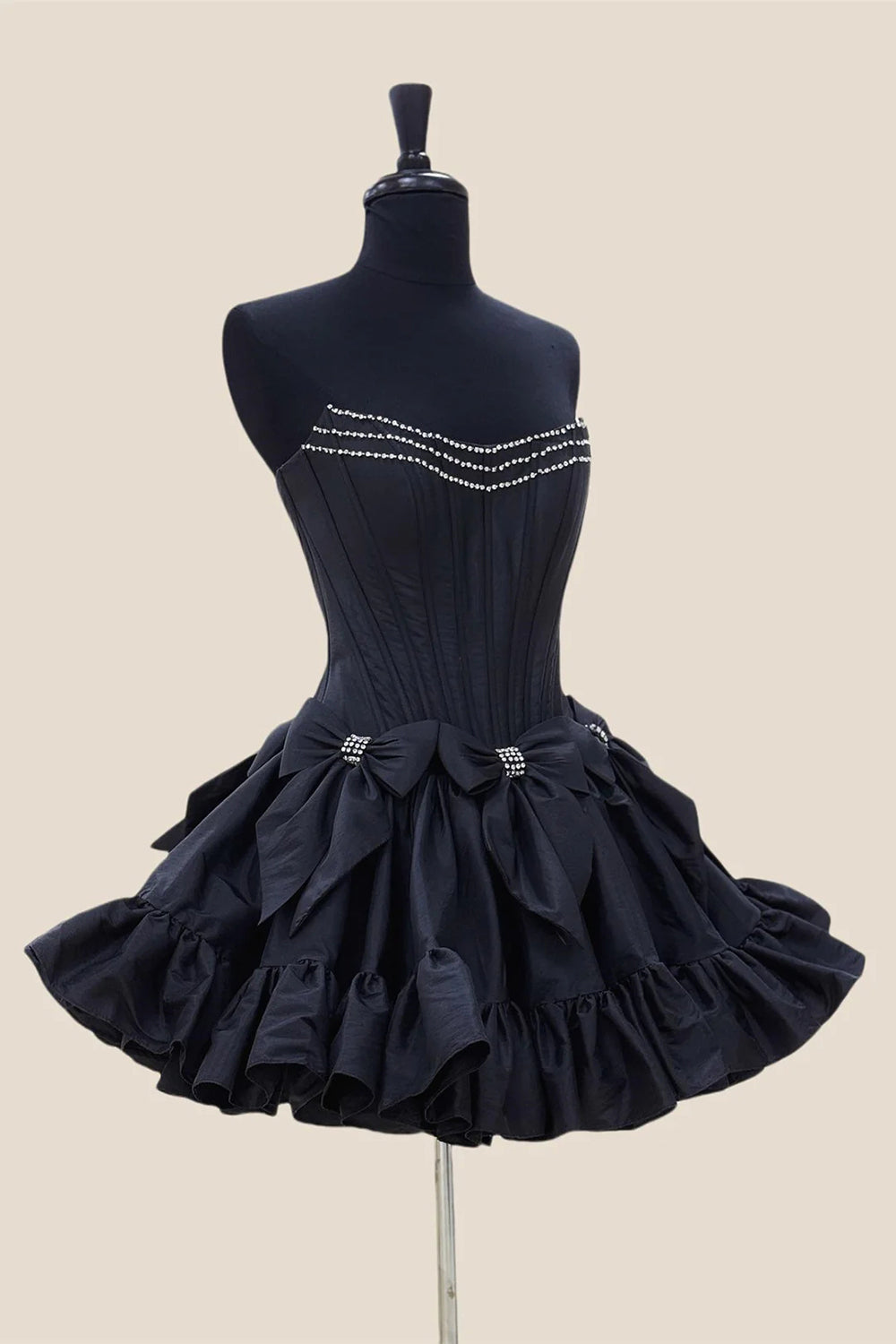 Pink Homecoming Dresses A Line Corset Strapless Short Cocktail Dresses With Bows