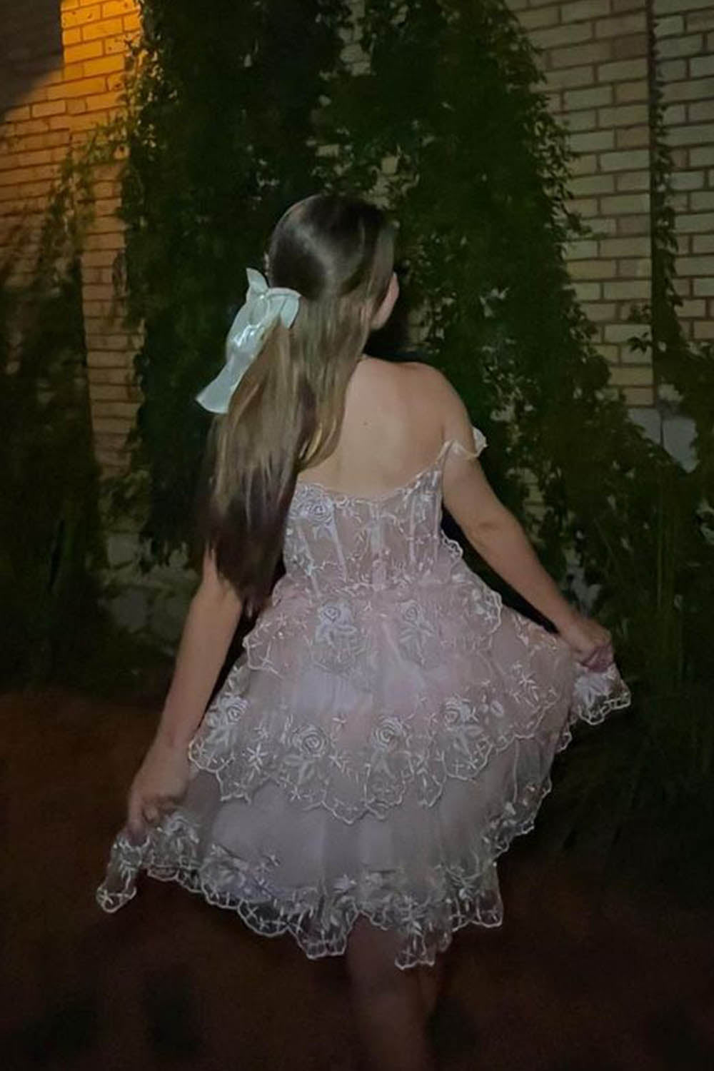 Pink Homecoming Dresses A-Line Off the Shoulder Tiered Short Cocktail Dresses