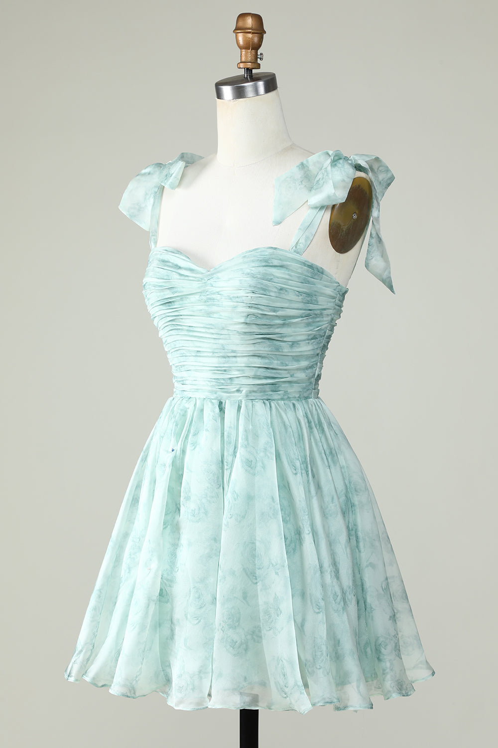 Pink Homecoming Dresses Floral Print A-Line Short Cocktail Dresses