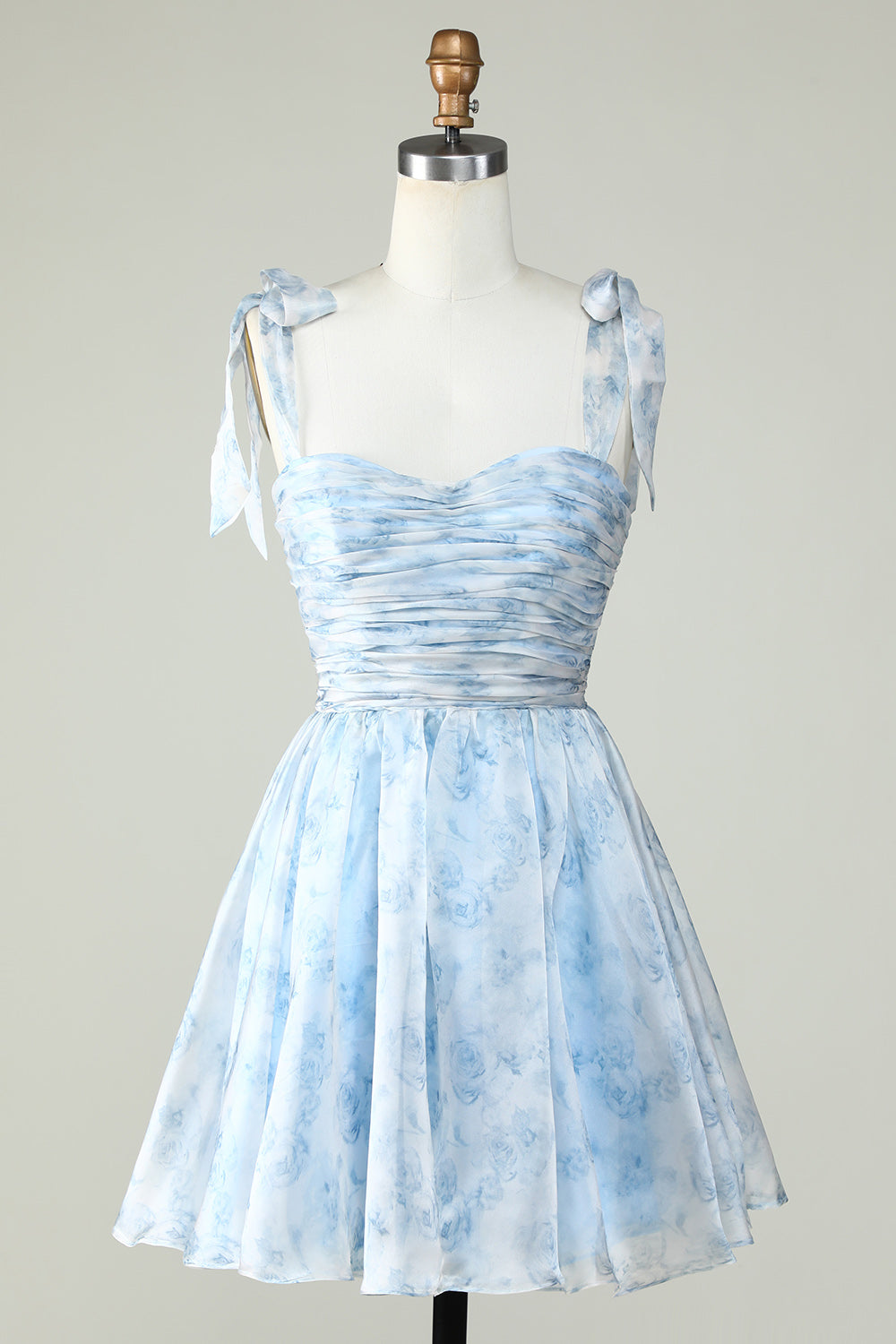 Pink Homecoming Dresses Floral Print A-Line Short Cocktail Dresses