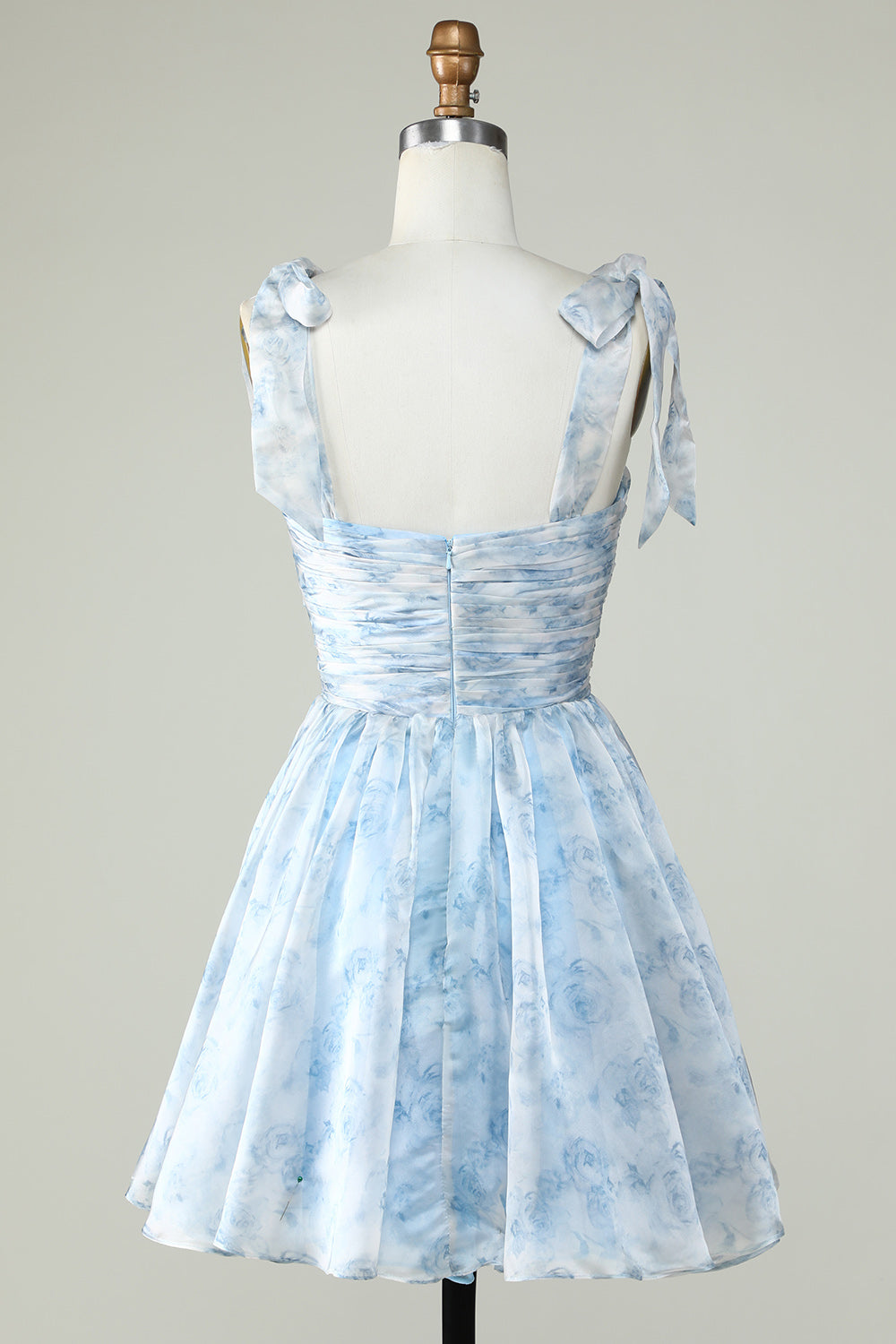 Pink Homecoming Dresses Floral Print A-Line Short Cocktail Dresses