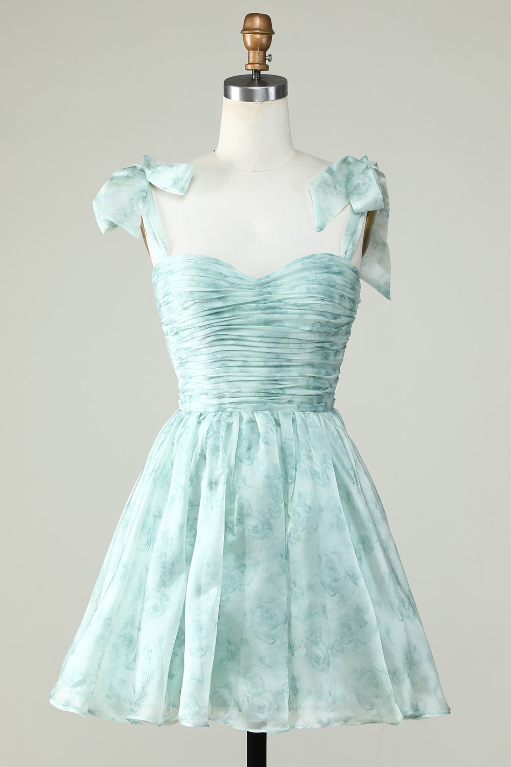 Pink Homecoming Dresses Floral Print A-Line Short Cocktail Dresses