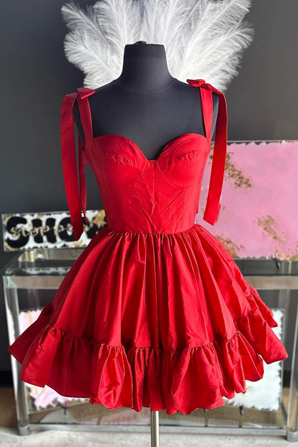 Pink Homecoming Dresses Ruched Corset A-Line Short Cocktail Dresses
