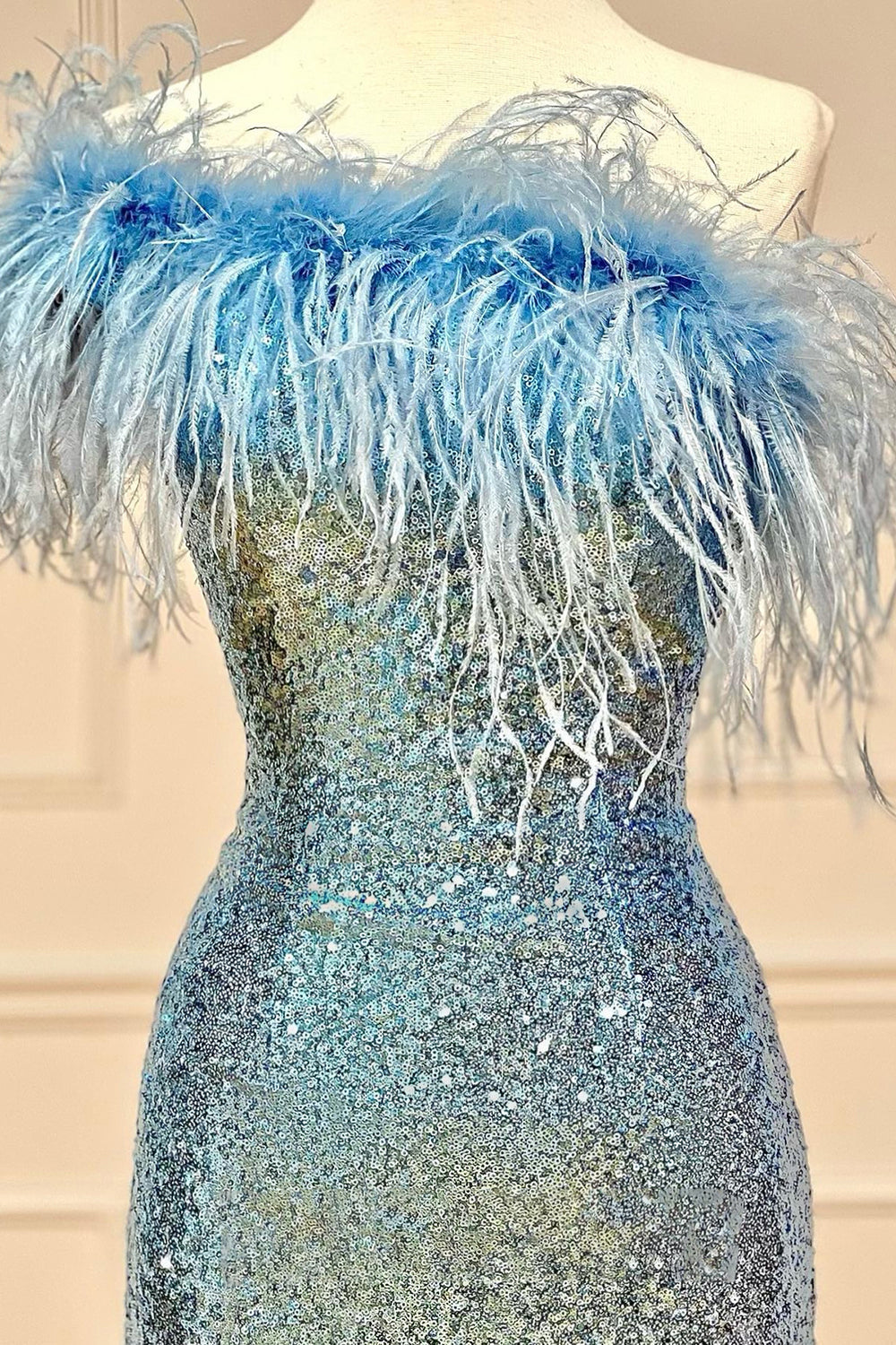 Pink Homecoming Dresses Tight Sequin Cocktail Dresses with Feathers
