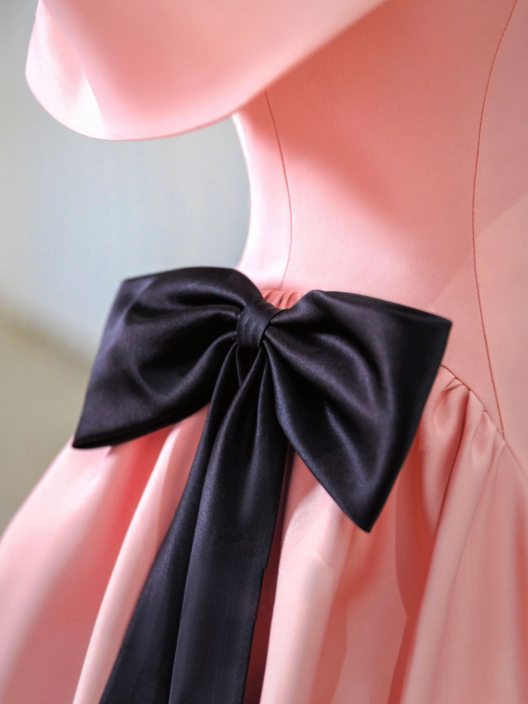 Pink Prom Dress Satin Long Formal Gown Evening Dress