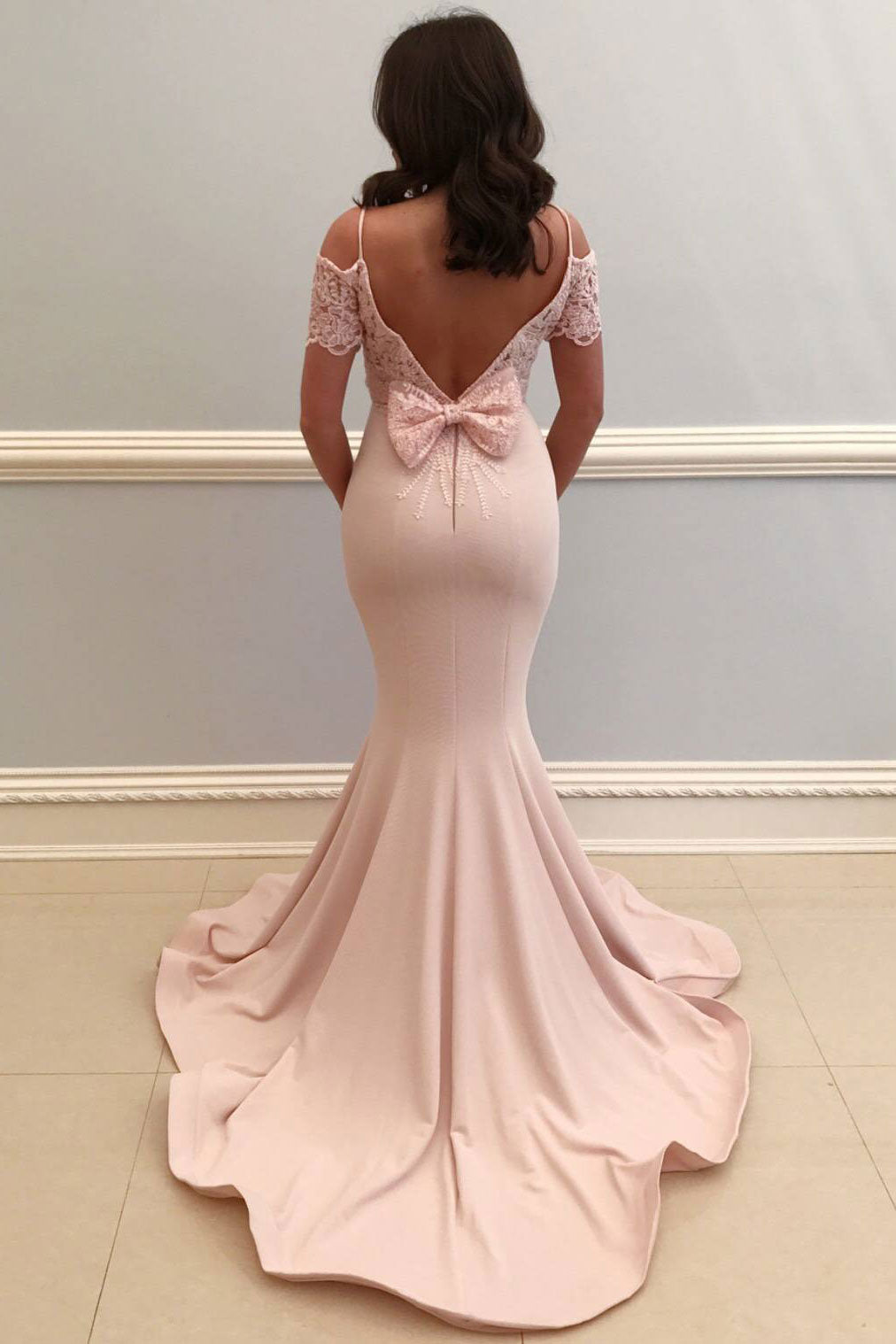 Pink Prom Dress Satin Mermaid Long Formal Gown Evening Dress