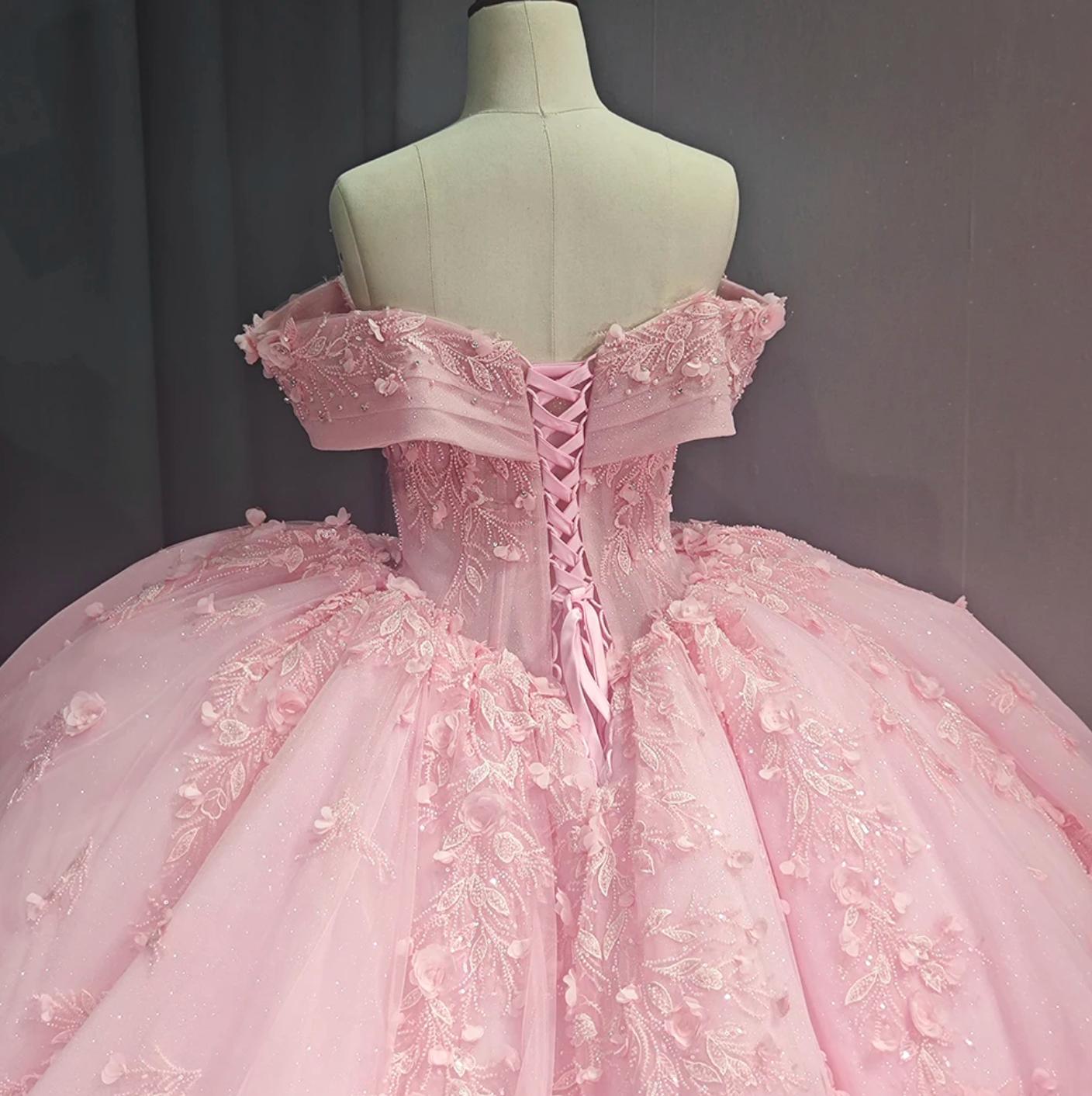 Pink Quinceanera Dress Ball Gown Birthday Party Sweet 16 Dress