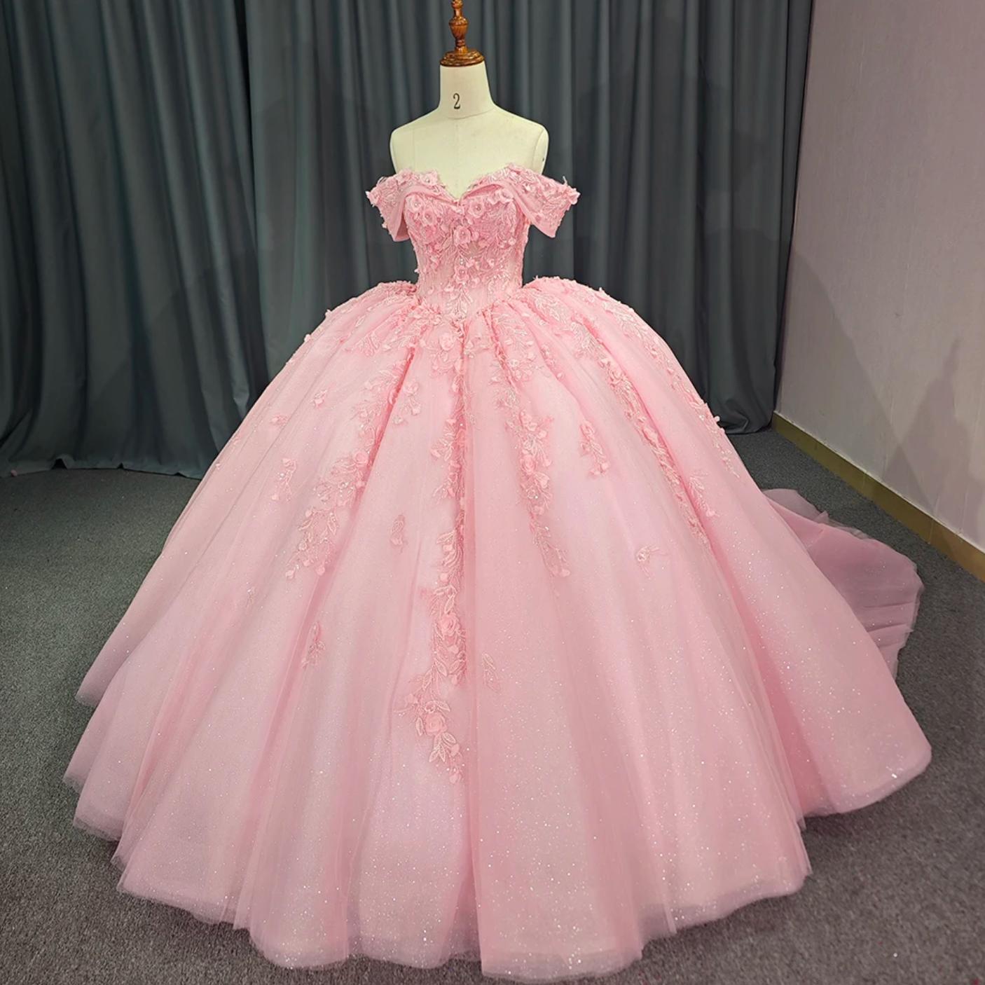 Pink Quinceanera Dress Ball Gown Birthday Party Sweet 16 Dress