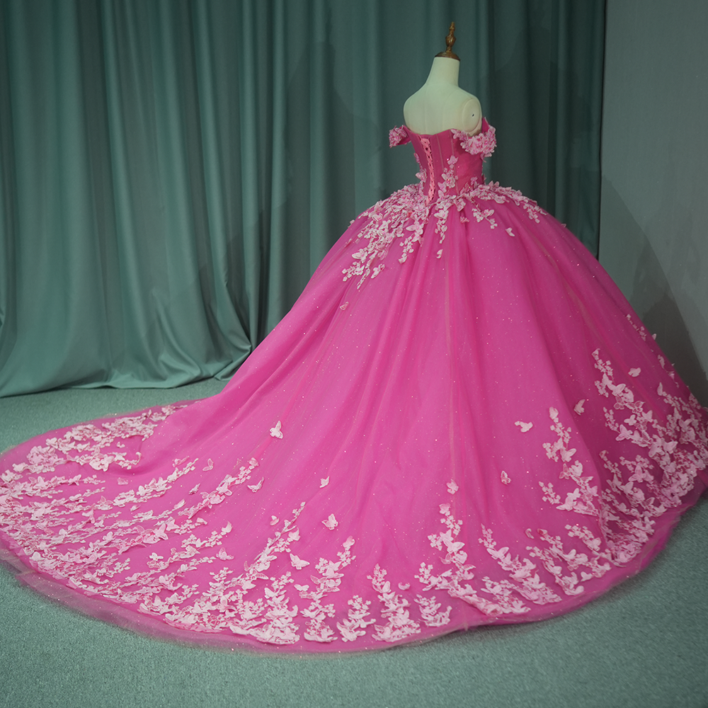 Pink Quinceanera Dress Sweet 15 Evening Dress Crystal Sleeveless Ball Gown Dress