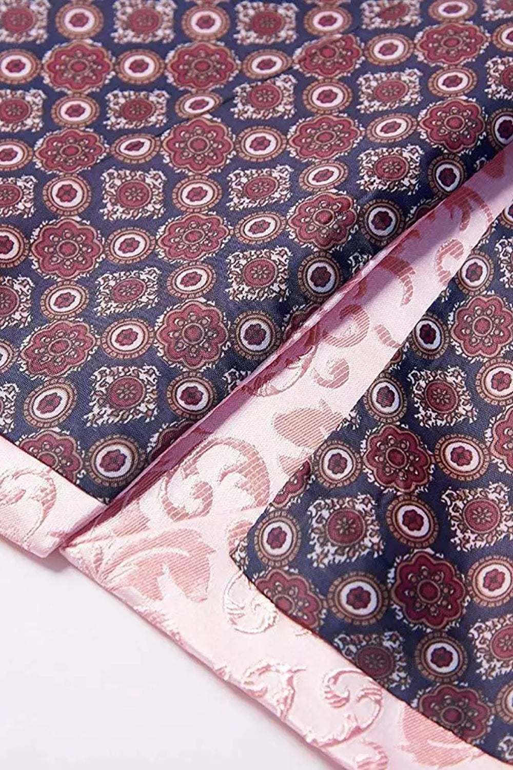 Pink Shawl Lapel Jacquard Men's Blazer