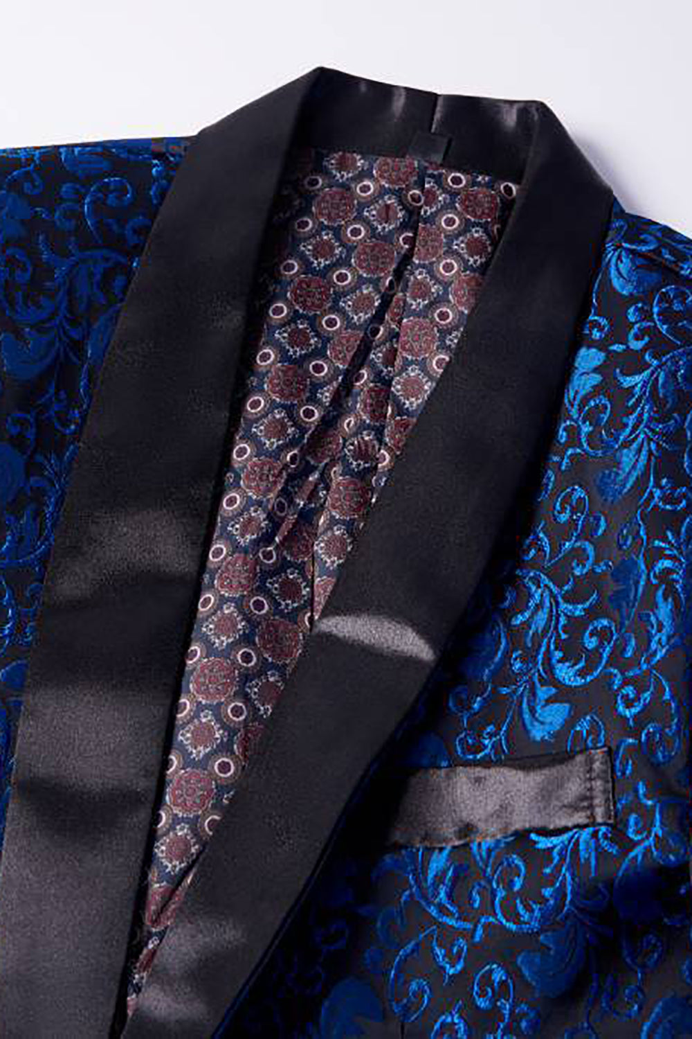 Pink Shawl Lapel Jacquard Men's Blazer