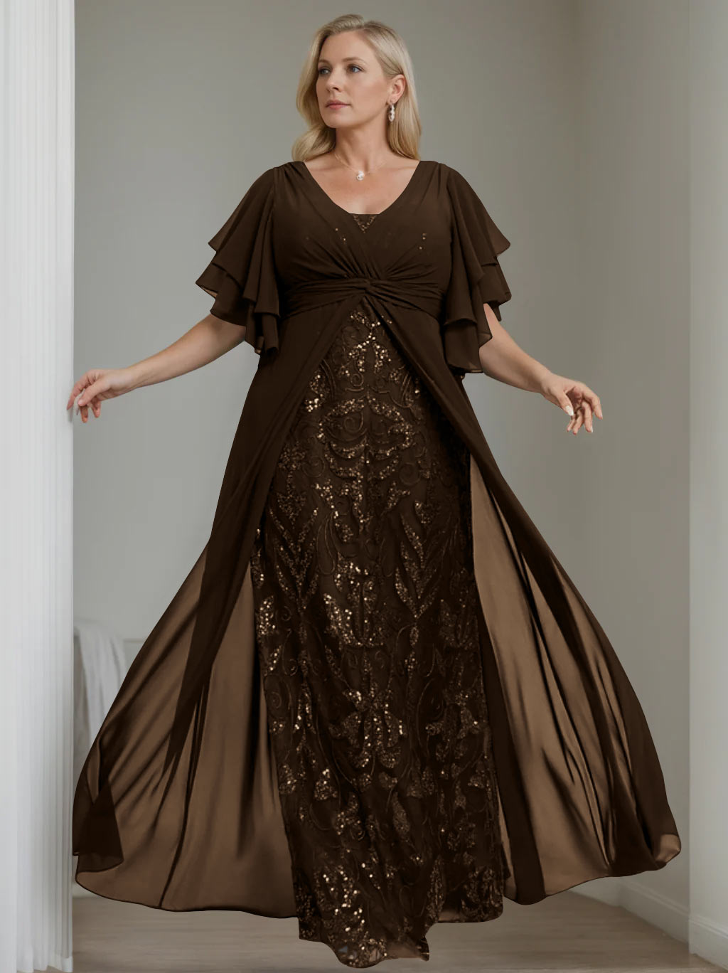 a line dress size 14 CLEARANCE - Ladivine CD409 One Shoulder Luminescent Chiffon A-Line Navy Dress (Size 14, 16)