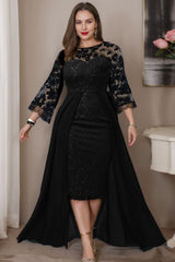 Plus Size Mother of the Bride A-Line/Princess Sweetheart Asymmetrical Dress with Appliques