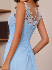 Plus Size V-Neck A-Line Princess Floor-Length Mother of the Bride Dress with Appliques Ruffles & Wrap in 2 Pics