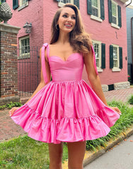 Pretty Homecoming Dress A Line Heart shaped with Ruffle Short Party Cocktail Dress