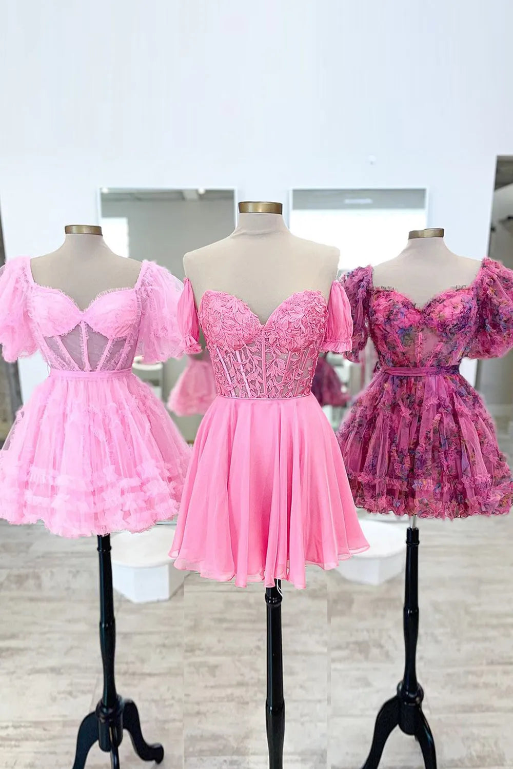 Pretty Homecoming Dress A Line Lace Off the Shoulder with Delicate AppliquesShort Party Cocktail Dress