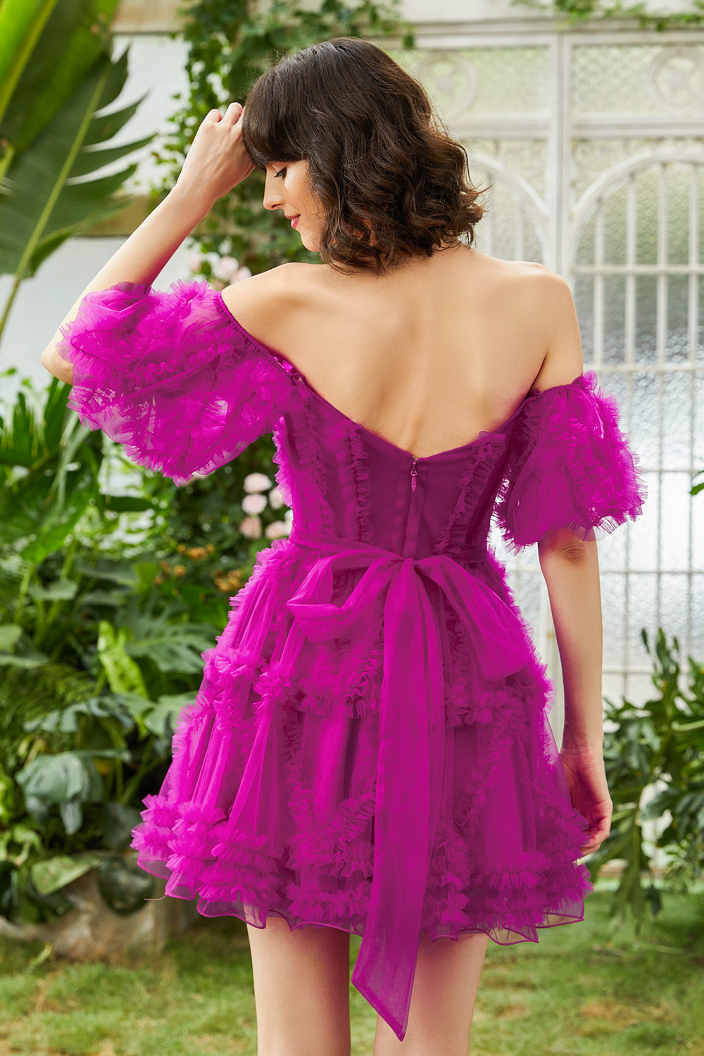 Pretty Homecoming Dress A Line Off the Shoulder Tulle Short Party Cocktail Dress