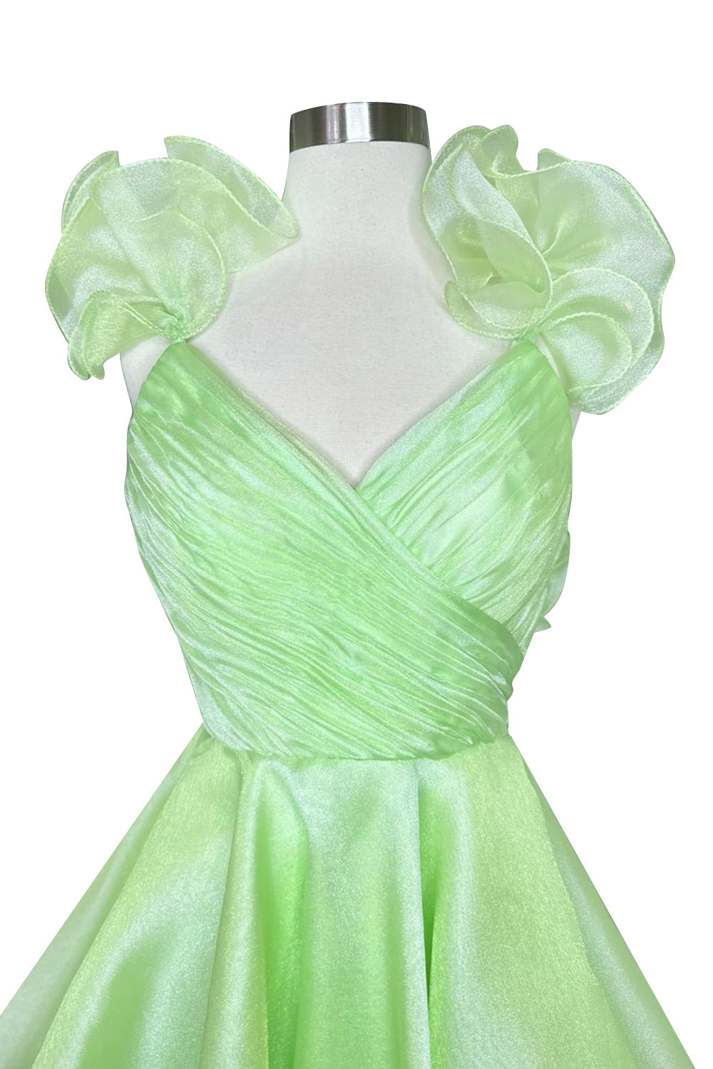 Pretty Homecoming Dress A Line Organza V neck Short Party Cocktail Dress