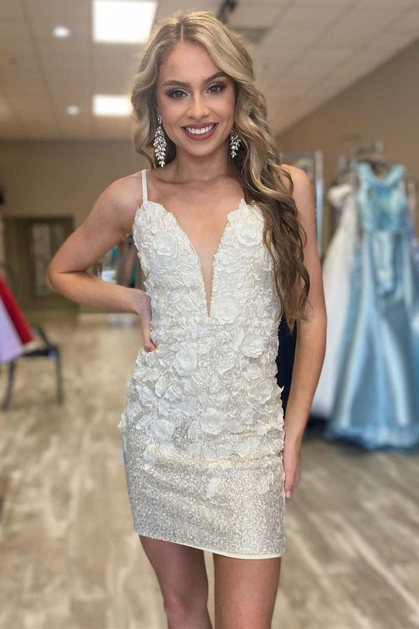 Pretty Homecoming Dress Bodycon Backless Sequin Short Party Cocktail Dress