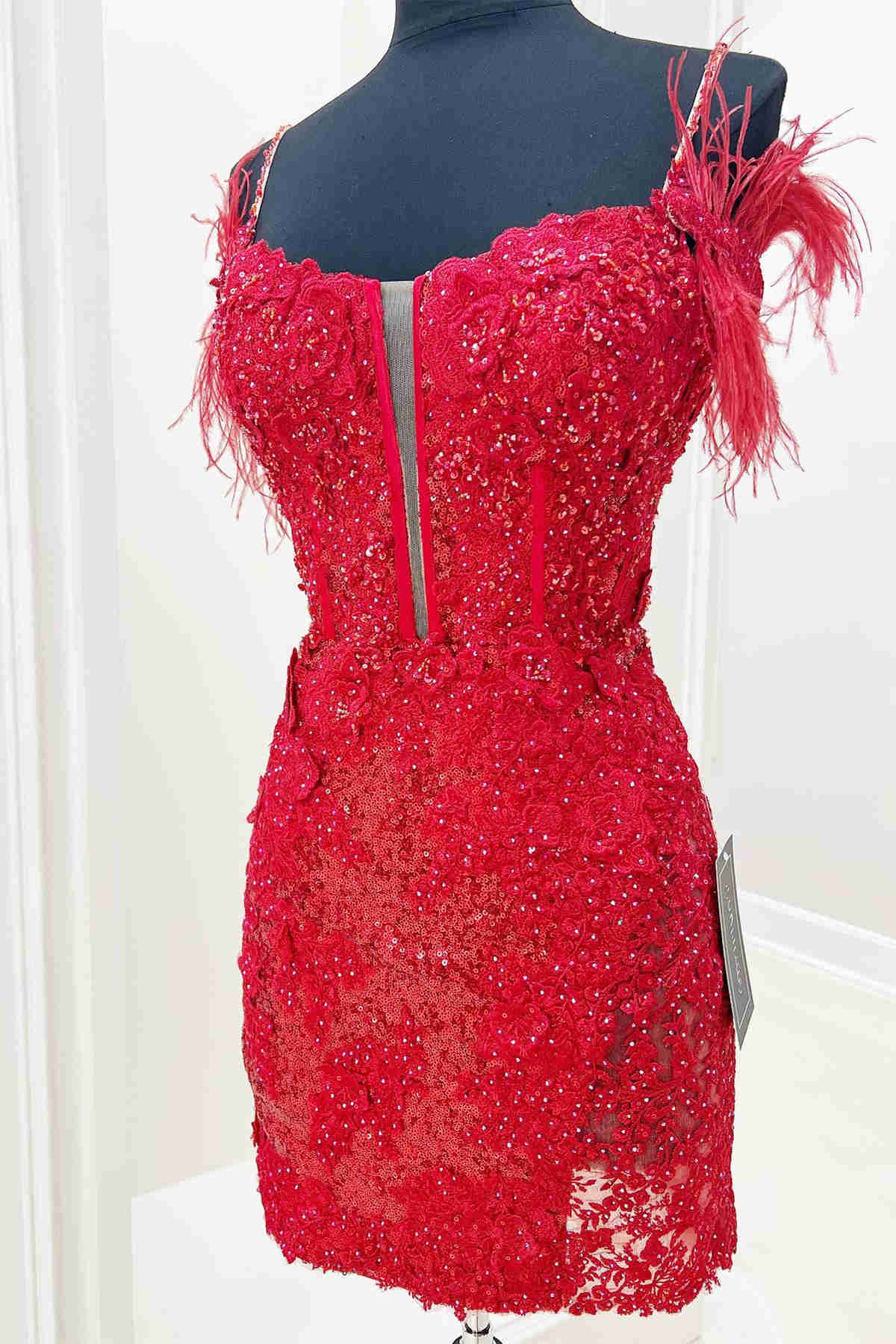 Pretty Homecoming Dress Bodycon Off the Shoulder Lace Short Party Cocktail Dress