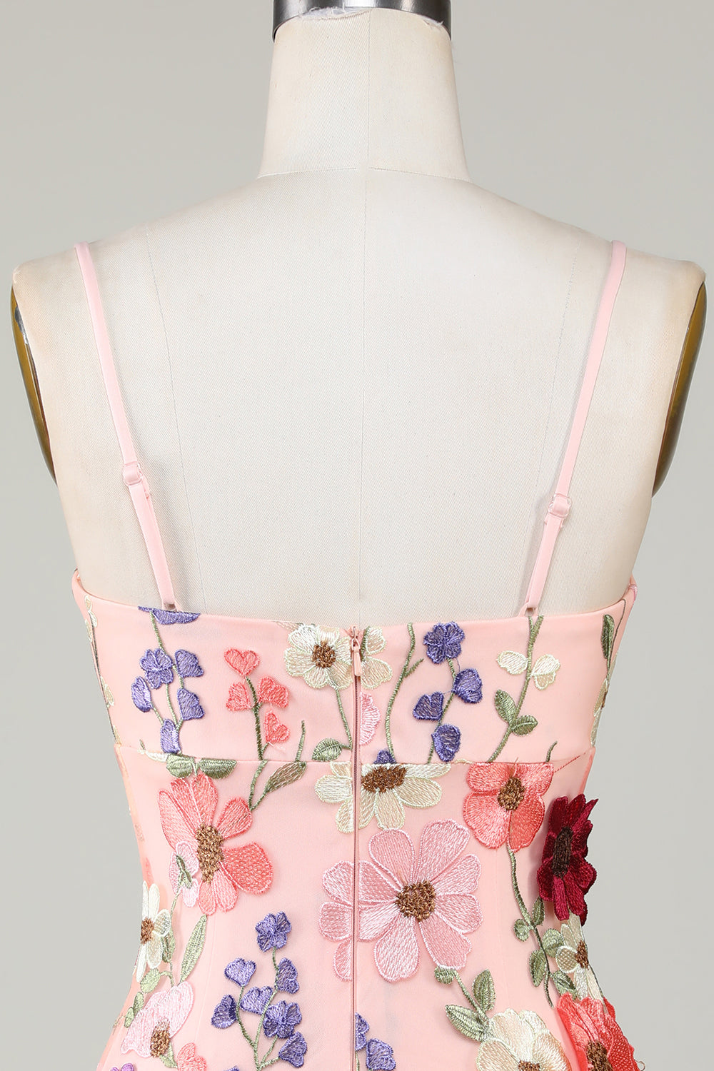 Pretty Homecoming Dress Bodycon Shoulder straps 3D Flower Short Party Cocktail Dress