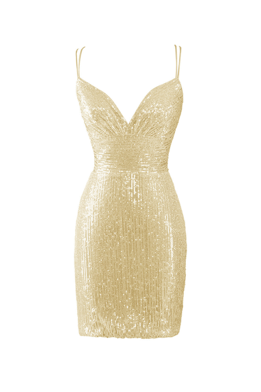 Pretty Homecoming Dress BodyconV neck Blue Sequin Short Party Cocktail Dress