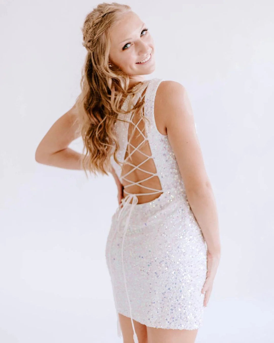 Pretty Homecoming Dress one shoulder Style Bodycon Fitting Sky Blue Short Party Cocktail Dress