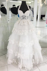 Prom Dress Ivory Sweetheart Neck Tulle Lace Appliques e Long Evening Dress