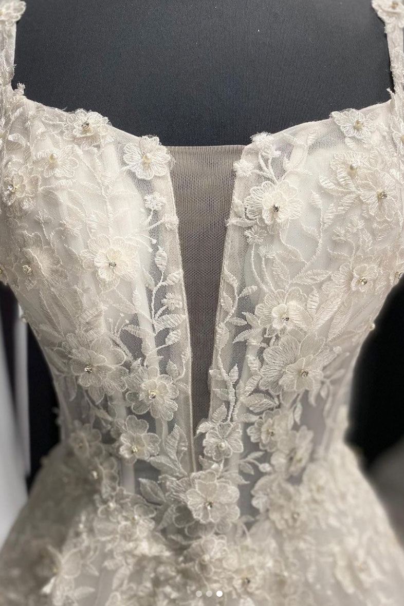 Prom Dress Ivory Tulle Lace Long Formal Dress Evening Dress