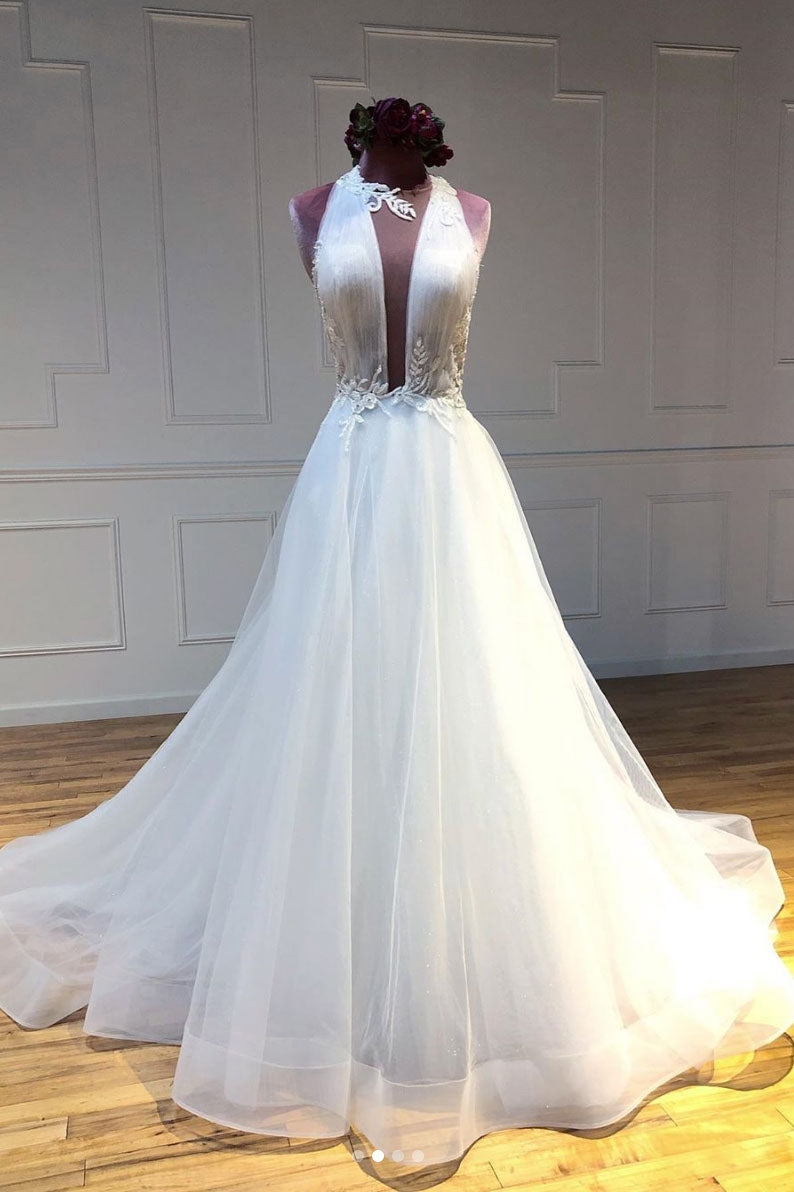 Prom Dress Unique Ivory Tulle Long Evening Dress