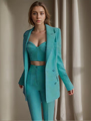 Prom Suits For Women With Peak Lapel 3-Piece Set