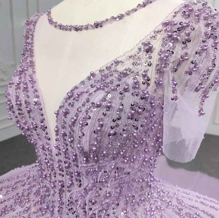 Purple A Line Quinceanera Dress Sequined Party Ball Gown Sweet 16 Dress