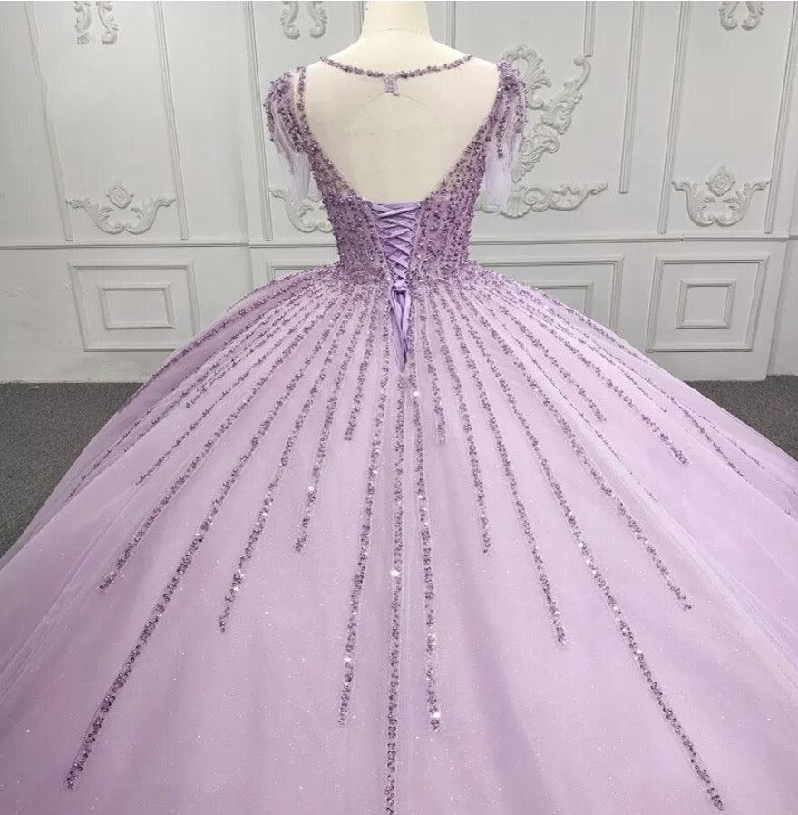 Purple A Line Quinceanera Dress Sequined Party Ball Gown Sweet 16 Dress