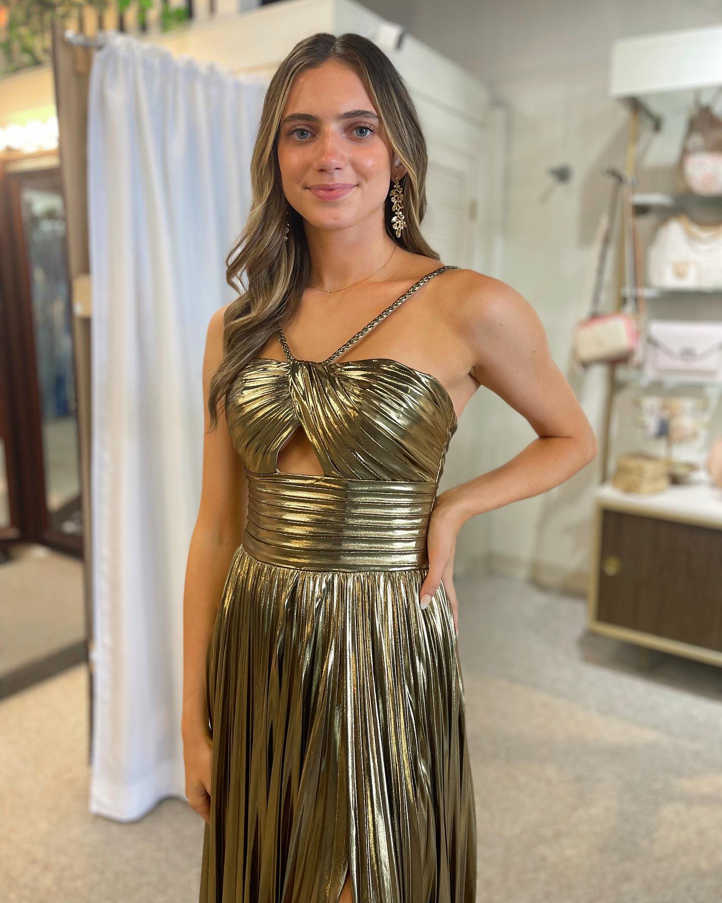 Purple Backless Prom Dress Long A Line Evening Dress With Slit