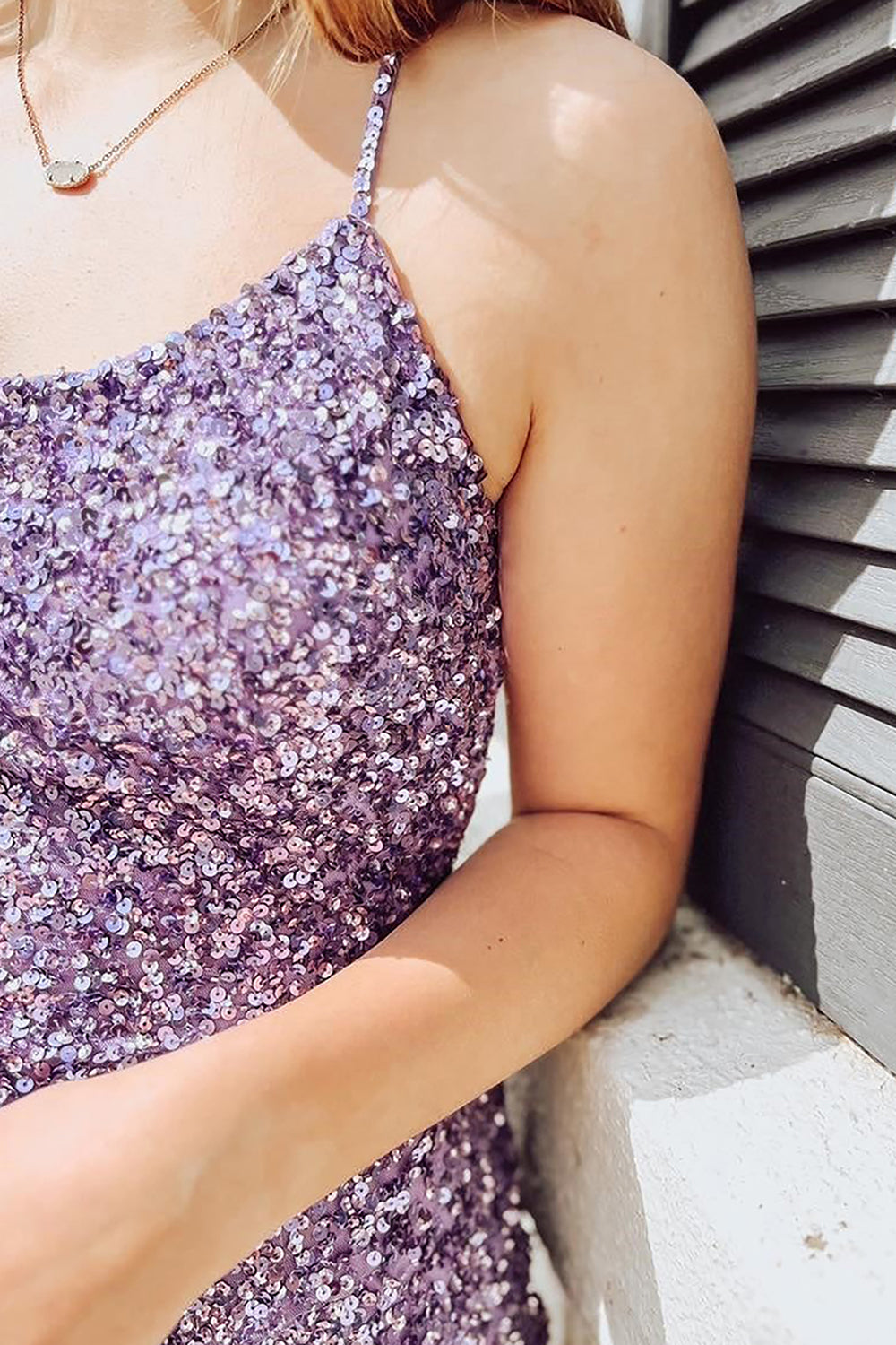 Purple Homecoming Dress Sparkly Sequin Bodycon With Criss Cross Back Short Party Cocktail Dress
