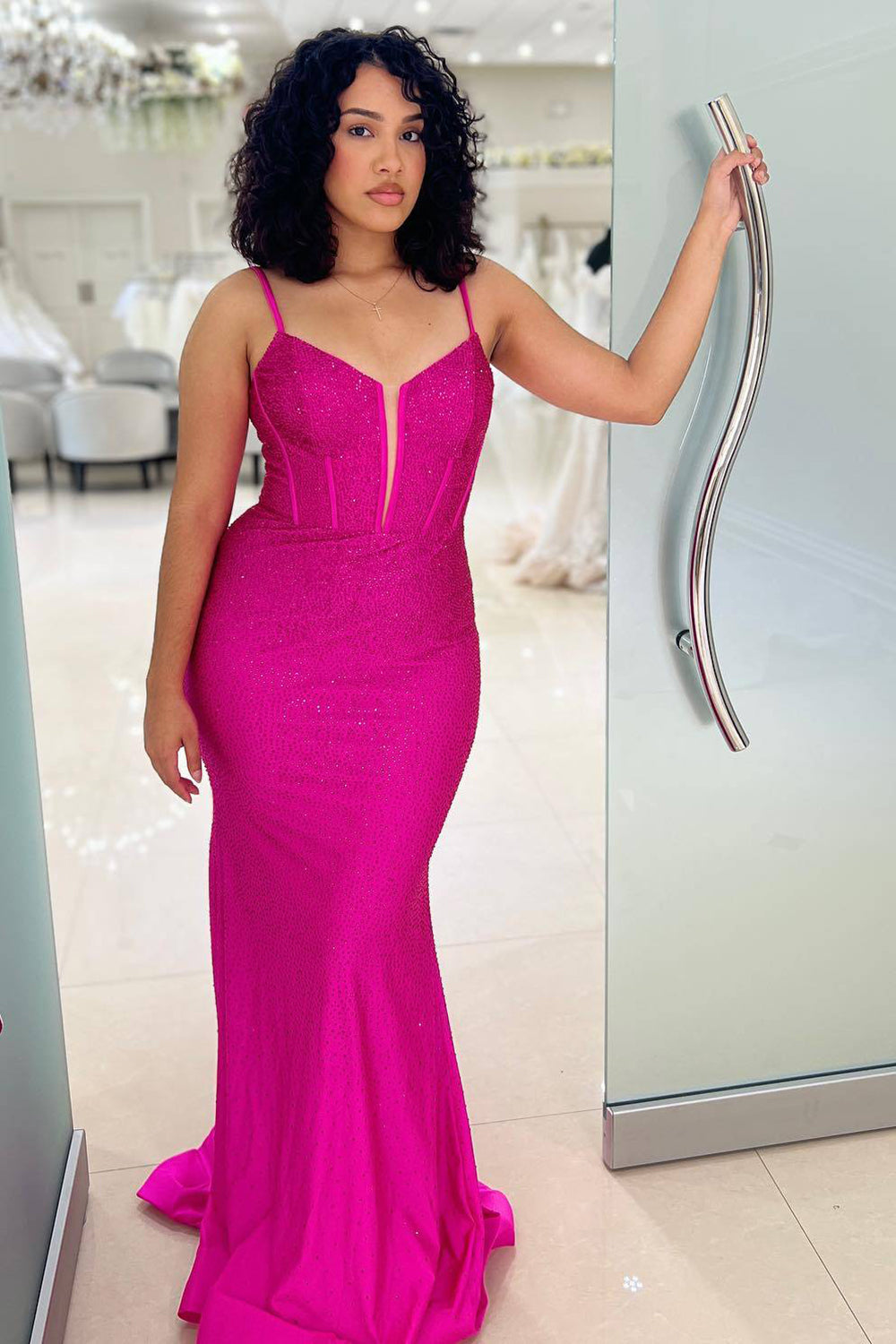 Purple Mermaid Long Corset Prom Dress