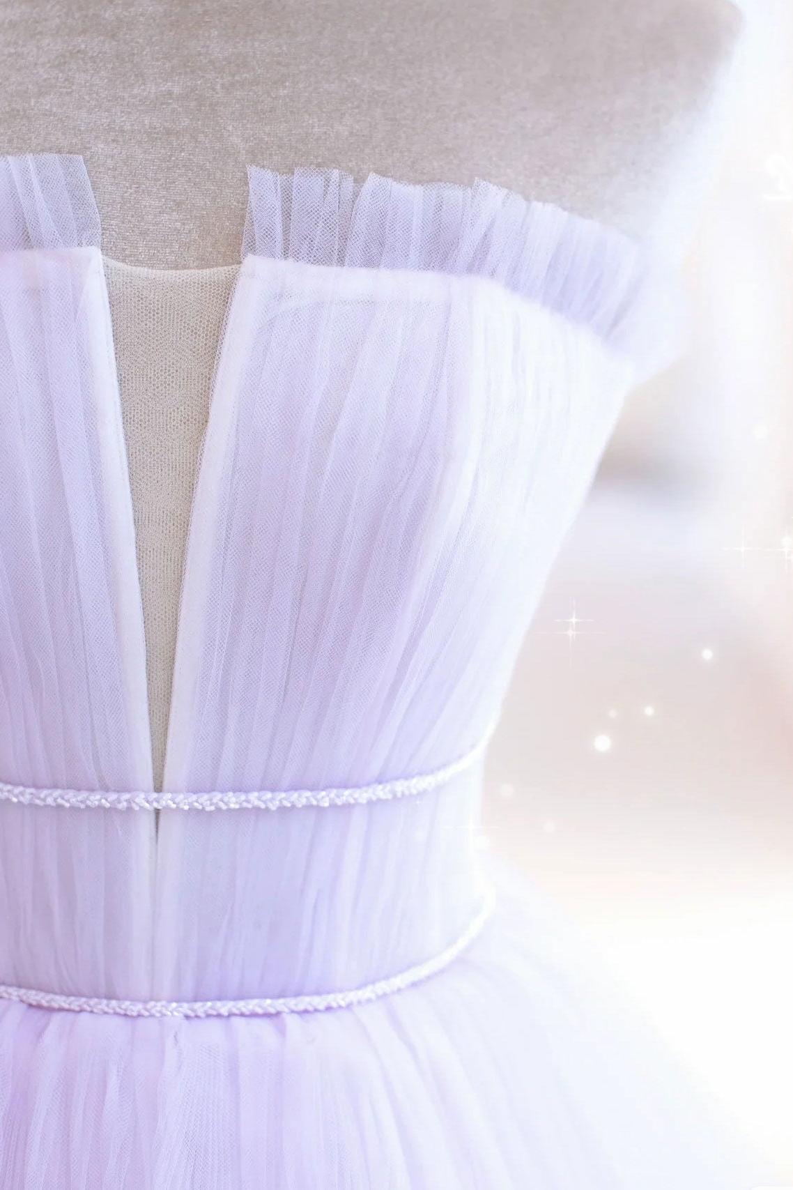 Purple Prom Dress A Line Tulle Long Formal Evening Dress