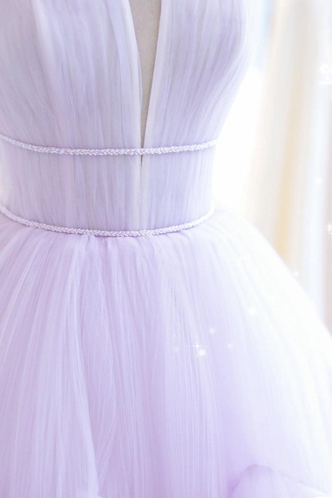 Purple Prom Dress A Line Tulle Long Formal Evening Dress