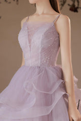 Purple Prom Dress Tulle Long Formal Gown Evening Dress
