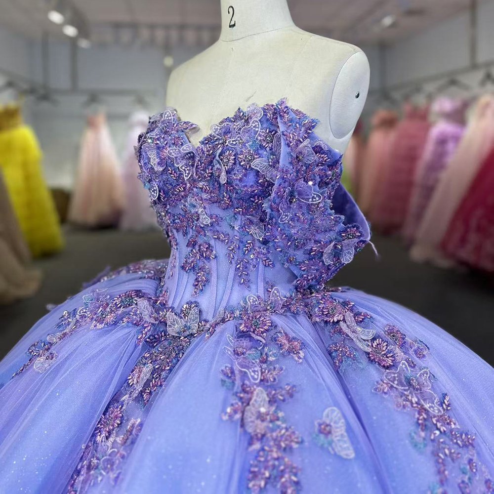 Purple Quinceanera Dress Sweet 15 Evening Dress Crystal Sleeveless Ball Gown Sweet 16 Dress