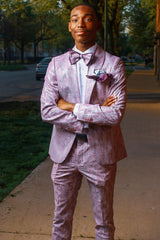 Purple Shawl Lapel 2 Piece Men's Prom Suit Blazer Pants