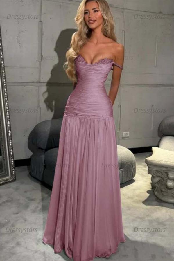 Mint Green Off The Shoulder Prom Dress A Line Formal Evening Gown