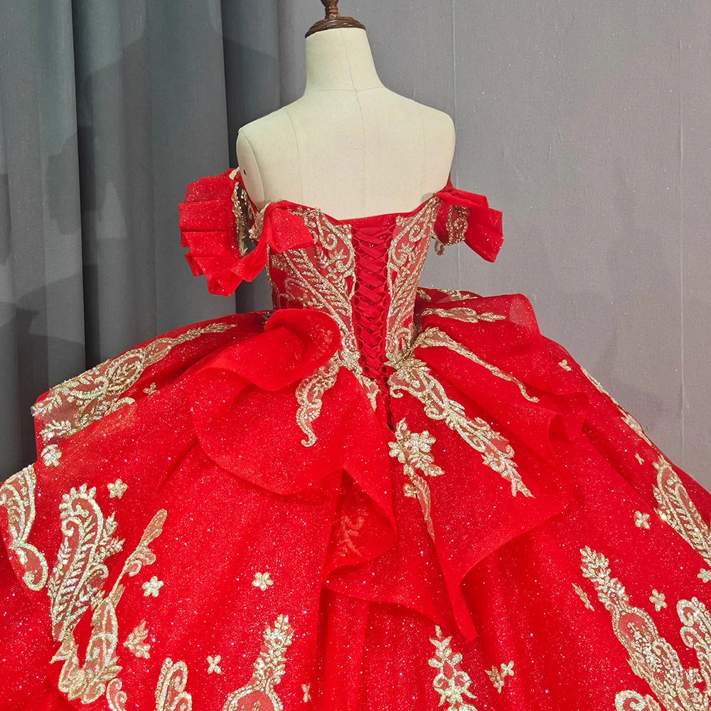 Quinceanera Dress Lace Applique V Neck Beading Sequins Spaghetti Corset Sweet 16 Ball Gown Dress