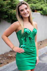 Red Homecoming Dress Heart shaped Party with Cut Glass Mirrors Short Party Cocktail Dress