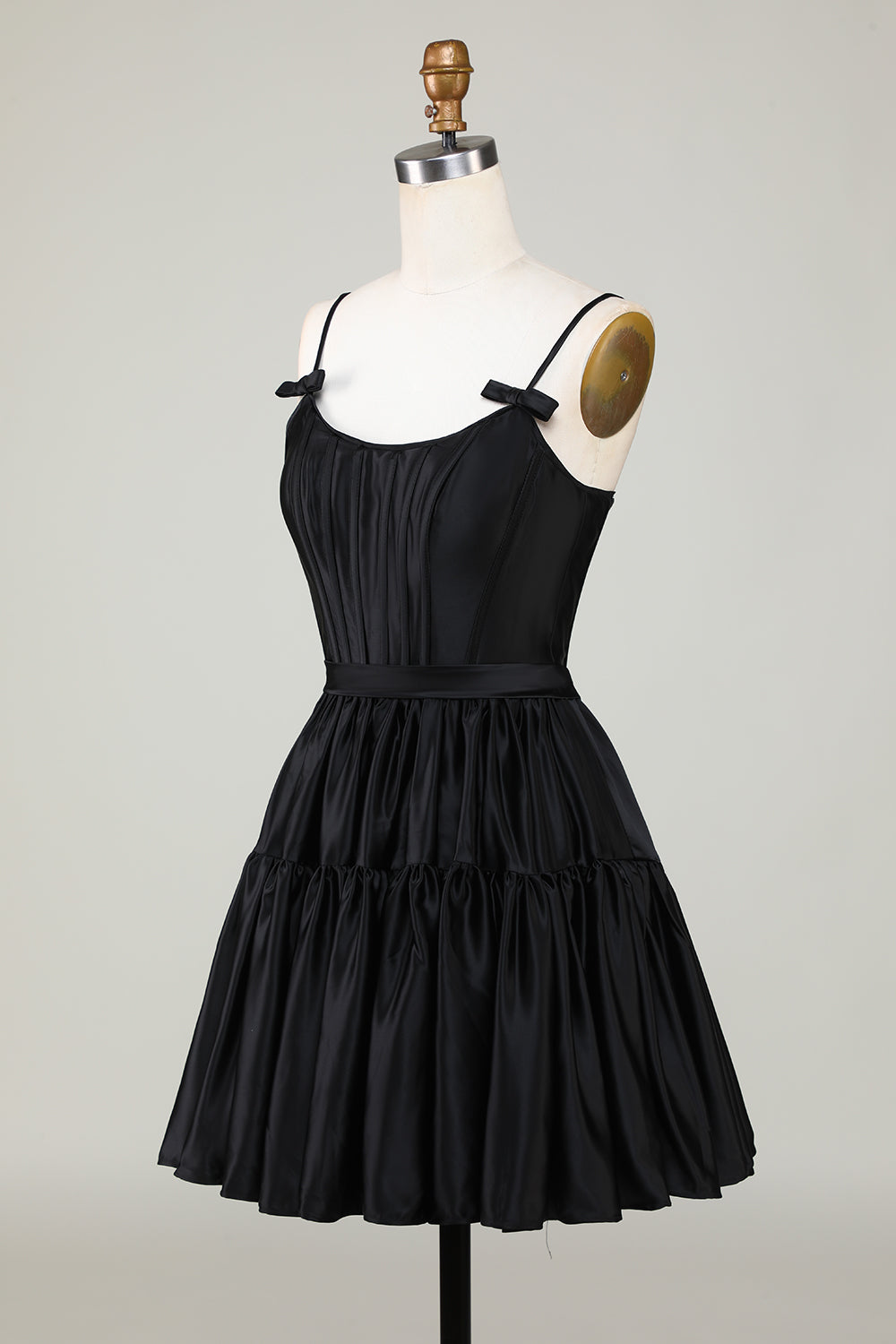 Red Homecoming Dresses A Line Spaghetti Straps Short Satin Cocktail Dresses