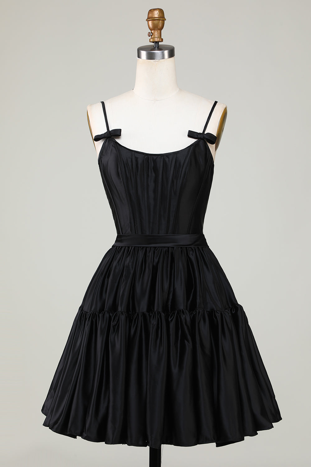 Red Homecoming Dresses A Line Spaghetti Straps Short Satin Cocktail Dresses