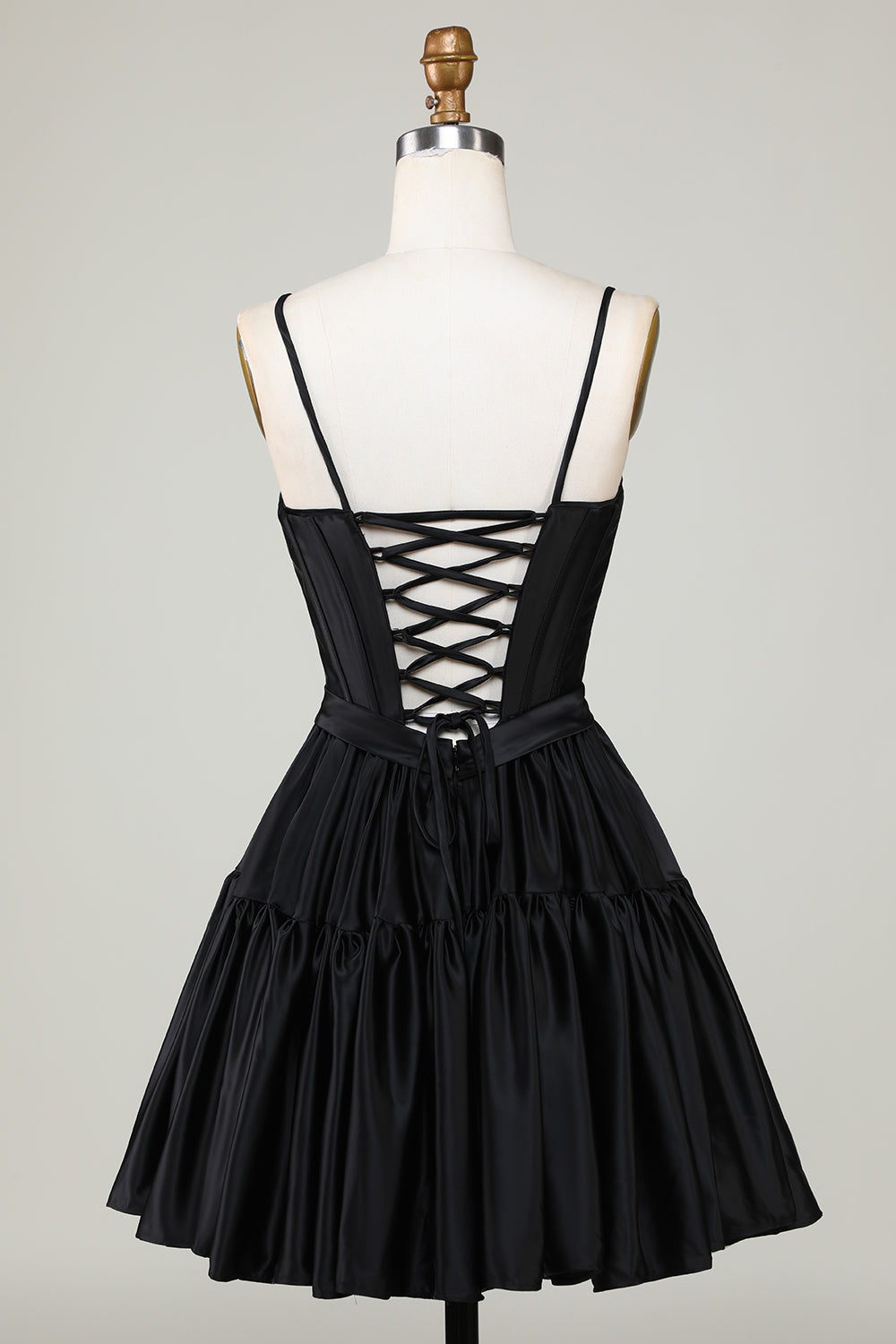 Red Homecoming Dresses A Line Spaghetti Straps Short Satin Cocktail Dresses