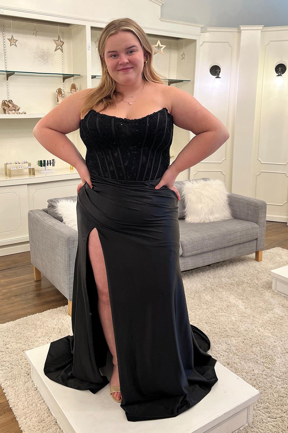 Red Prom Dress Sheath Corset Long Evening Dress with Lace