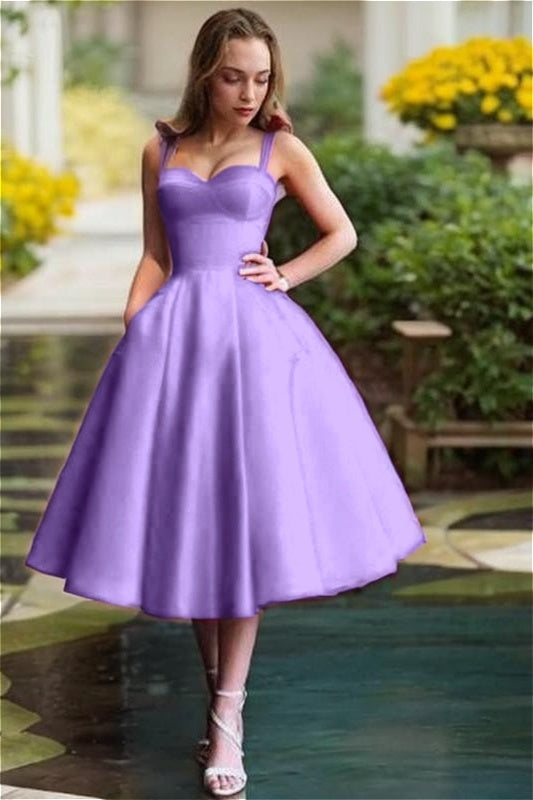 Red Spaghetti Straps Homecoming Dress Sweetheart Sleeveless A Line Short Cocktail Dress