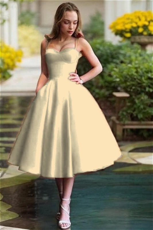 Red Spaghetti Straps Homecoming Dress Sweetheart Sleeveless A Line Short Cocktail Dress